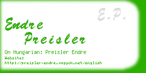 endre preisler business card